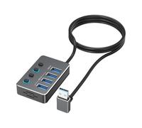 Expandable USB Splitter Adapter 4 Independently Ports USB3.0 and USB2.0 LED Indicators for Easy Device Management USB Splitter