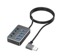 Expandable USB Splitter Adapter 4 Independently Ports USB3.0 and USB2.0 LED Indicators for Easy Device Management USB Splitter