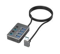 Expandable USB Splitter Adapter 4 Independently Ports USB3.0 and USB2.0 LED Indicators for Easy Device Management USB Splitter