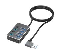Expandable USB Splitter Adapter 4 Independently Ports USB3.0 and USB2.0 LED Indicators for Easy Device Management USB Splitter