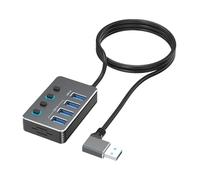 Expandable USB Splitter Adapter 4 Independently Ports USB3.0 and USB2.0 LED Indicators for Easy Device Management USB Splitter