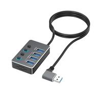 Expandable USB Splitter Adapter 4 Independently Ports USB3.0 and USB2.0 LED Indicators for Easy Device Management USB Splitter