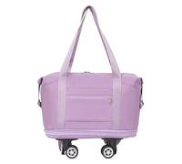 Expandable Wheeled Duffel Bag - Collapsible Design with 360° Silent Spinner Wheels & Retractable Handle for Easy Travel and Gym Use