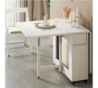 Expandable Wood Dining Table Set with 4 Chairs, Folding Drop Leaf Design for Kitchen & Living Room, Space-Saving Fur Solution, Modern Rustic Style