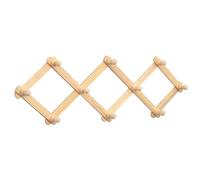Expandable Wooden Accordion Wall Hanger Coat Rack - Adjustable Length Hat Rack Space Saving Organizer for Purse Bag Jacket