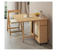 Expandable Wooden Dining Table Set with 4/6 Stackable Chairs - Folding Kitchen Dining Room Table for Home or Restaurant Use Versatile Wood Furniture