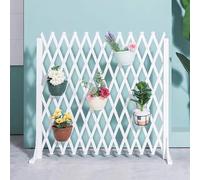 Expandable Wooden Fence Panel Retractable Garden Trellis for Climbing Plants Freestanding Pet Gate & Yard Barrier Easy No Dig Installation for Patio & Garden