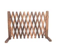 Expandable Wooden Garden FenceFreestanding Pet Gate & Trellis Portable Folding Dog Barrier Panel Lightweight Outdoor Plant ScreenBrown Color