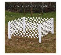 Expandable Wooden Garden Picket Fence Panels - Pack of 4 Decorative Edging Trellis for Grass Flowerbeds Plant Borders - Ideal Landscape Screens for Pathways and Gardens