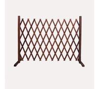 Expandable Wooden Lattice Fence Panel Retractable Garden Trellis Freestanding Screen for Climbing Plants No Dig Installation Brown 82.67x39.37in Outdoor Yard Decoration