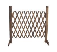 Expandable Wooden Pet Safety Fence - 19.68" Retractable Barrier Stylish Black & White Design Ideal for Pet Protection Indoor/Outdoor Use Durable & Decorative Garden Solution