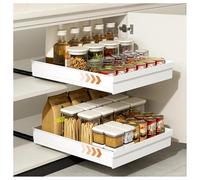 ExpandableNet - Pull-Out Drawer No Drilling Required Sturdy Steel Ra 2 Pack Ideal for Space-Saving Rage (35x43x6.5cm)