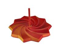 Expanded Sensory Fidget Stars, 3D Printed Fractal Sensory Fidget Star, Spiral Honeycomb Hexagon with Handle, Vertical Silky Design, Relieving Stress & Relaxation for Adults & Teen (Red, 12CM)