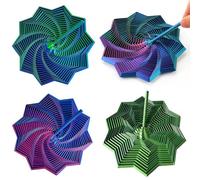 Expanded Sensory Fidget Stars, 3D Printed Spiral Decompression Star with Handle, Sensory Fidget Toys, Hexagonal Honeycomb Fidget Toy for Desks, Christmas Stocking Stuffers Gadgets - 3pcs