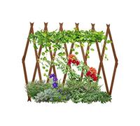 Expanding 6ft Wooden Trellis Climbing Plants Fence Panel Screening Lattice UK (Brown 180 x 90cm)