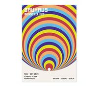 Expanding Circles Bauhaus Poster Mid Century Modern Wall Decor Print, Abstract Geometric Wall Art Boho Abstract Artwork Architecture, Archival Matte, A4 (Print Only) - 29.7x21cm