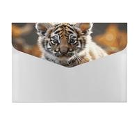 Expanding Cute Tiger File Organizer with 6 Pockets Plastic Accordion File Folders with Labels Letter Size Portable Document Paper Receipt Bill Storage for Office