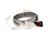 Expanding Engravable Medical ID Bracelet Stainless Steel Silver Metal SOS Identity Alert, Enclosure to Store Emergency Details, Medications, Blood Group, NHS No Waterproof Labels (ID and Website 17cm)
