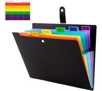 Expanding File A4, Folder with 7 Compartments, Document Folder A4 with Labels, Folder System, Document Organiser for Home, Office, School and Travel