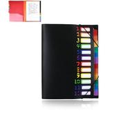 Expanding File A4 with 12 Compartments & 24 Pockets, A4 Document Folder - Colourful Rainbow Organiser Folder Waterproof PP Plastic Folder with Elastic Band & Labels for School & Office Supplies