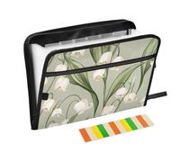 Expanding File Folder 13 Pockets A4 Letter Size with Zipper Closure for Expanding File Folder Pockets Accordion Art Lily of The Valley Neutral carpeta de