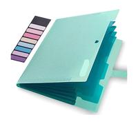 Expanding File Folder 5 Pocket Folders for Documents Portable Paper Organizer for School Office Supplies A4 Size Expandable Accordion Folder(Light Green)
