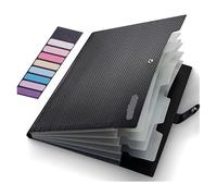 Expanding File Folder 5 Pocket Folders for Documents Portable Paper Organizer for School Office Supplies A4 Size Expandable Accordion Folder(Black)