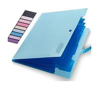 Expanding File Folder 5 Pocket Folders for Documents Portable Paper Organizer for School Office Supplies A4 Size Expandable Accordion Folder(Blue)