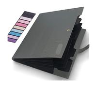 Expanding File Folder 5 Pocket Folders for Documents Portable Paper Organizer for School Office Supplies A4 Size Expandable Accordion Folder(Grey)
