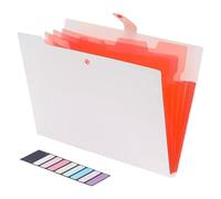 Expanding File Folder 5 Pocket Folders for Documents Portable Paper Organizer for School Office Supplies A4 Size Expandable Accordion Folder(White)