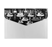 Expanding File Folder, 6 Pockets Zipper Expandable Document Organizer Accordion Filing Folder Print Acoustic Guitars Music Seamless Black White Pattern