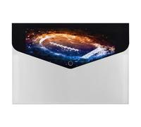 Expanding File Folder, 6 Pockets Zipper Expandable Document Organizer Accordion Filing Folder Print American Football in Fire and Ice Style On Black