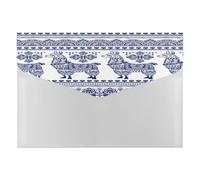 Expanding File Folder, 6 Pockets Zipper Expandable Document Organizer Accordion Filing Folder Print Blue Alpaca Llama Animal Ethnic Tribal Ornaments