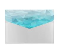 Expanding File Folder, 6 Pockets Zipper Expandable Document Organizer Accordion Filing Folder Print Crystal Triangular Design in Blue White Ice Colors