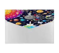 Expanding File Folder, 6 Pockets Zipper Expandable Document Organizer Accordion Filing Folder Print Cosmic Space Galaxy Planets Pluto Venus Mars Jupiter