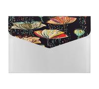 Expanding File Folder, 6 Pockets Zipper Expandable Document Organizer Accordion Filing Folder Print Colorful Tulips On The Black
