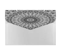 Expanding File Folder, 6 Pockets Zipper Expandable Document Organizer Accordion Filing Folder Print Ethnic Tribal Mandala Mosaic Retro Digital Fractal