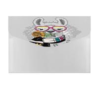 Expanding File Folder, 6 Pockets Zipper Expandable Document Organizer Accordion Filing Folder Print Grey Llama Alpaca Sunglasses Scarf on Grey