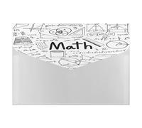 Expanding File Folder, 6 Pockets Zipper Expandable Document Organizer Accordion Filing Folder Print Mathematical Theory Formula Equation Doodle on White
