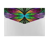 Expanding File Folder, 6 Pockets Zipper Expandable Document Organizer Accordion Filing Folder Print Multicolor Fractal Flower Rainbow Colorful Style