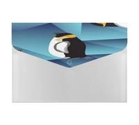 Expanding File Folder, 6 Pockets Zipper Expandable Document Organizer Accordion Filing Folder Print Penguin Abstract Blue Crystal Ice