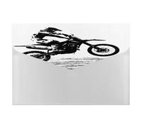 Expanding File Folder, 6 Pockets Zipper Expandable Document Organizer Accordion Filing Folder Print Rider Participates Motocross