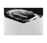 Expanding File Folder, 6 Pockets Zipper Expandable Document Organizer Accordion Filing Folder Print Retro American Football in Fire and Ice Style On Black