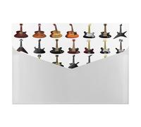 Expanding File Folder, 6 Pockets Zipper Expandable Document Organizer Accordion Filing Folder Print Set of Isolated Guitars