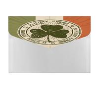 Expanding File Folder, 6 Pockets Zipper Expandable Document Organizer Accordion Filing Folder Print St. Patrickâ€™s Day Shamrock Irish Lucky Clover Leaves