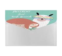 Expanding File Folder, 6 Pockets Zipper Expandable Document Organizer Accordion Filing Folder Print Sloth Llama Different but Best Friend