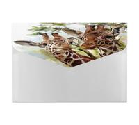 Expanding File Folder, 6 Pockets Zipper Expandable Document Organizer Accordion Filing Folder Print Two Giraffes Love