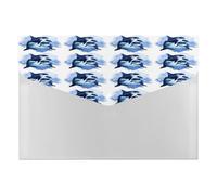Expanding File Folder, 6 Pockets Zipper Expandable Document Organizer Accordion Filing Folder Print Two Killer Whales Watercolor