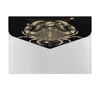 Expanding File Folder, 6 Pockets Zipper Expandable Document Organizer Accordion Filing Folder Print Vintage Retro Neon Signs of The Zodiac Cancer on Dark