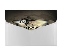 Expanding File Folder, 6 Pockets Zipper Expandable Document Organizer Accordion Filing Folder Print Vintage Retro Bicycle Motocross Rider Vintage